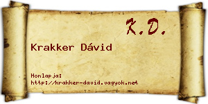 Krakker Dávid névjegykártya